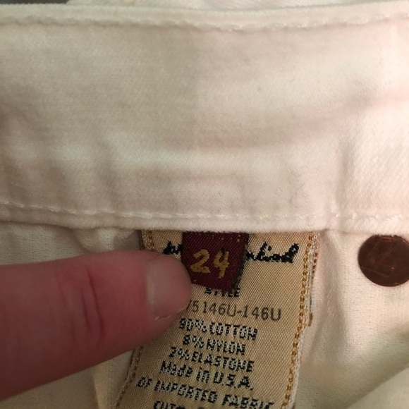 7 For All Mankind Womens Jeans, White Size 24 - Picture 8 of 8